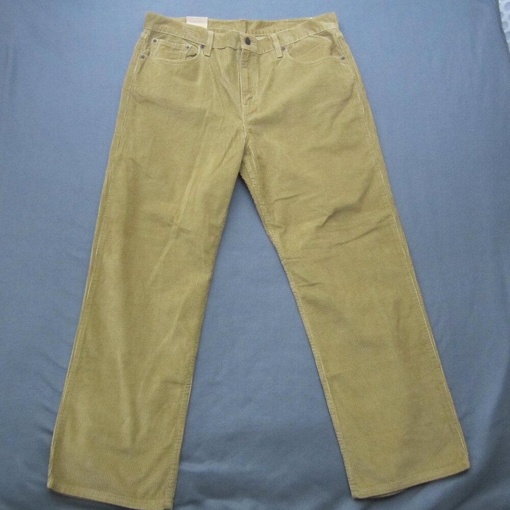 Levis Corduroy Pant Irregular Women 38x30 Tan Low Pro Mid Rise Relaxed Straight